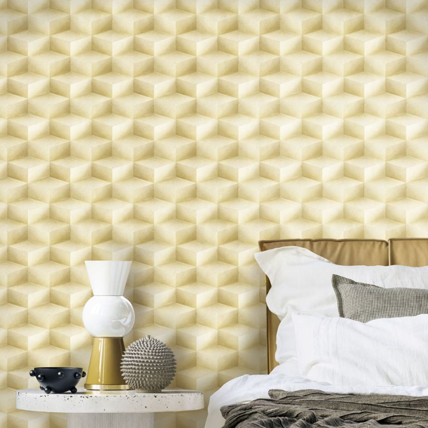 3D geometrische Vliestapete,  braun-beige, 20017, New Tekko, Emiliana Parati