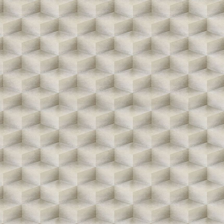 3D geometrische Vliestapete, grau-silber, 20021, New Tekko, Emiliana Parati