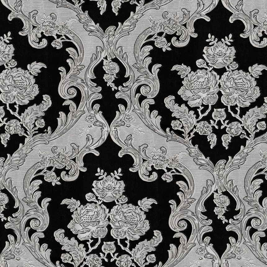 Vliestapete, schwarz-silber, Barockmuster, 20023, New Tekko, Emiliana Parati