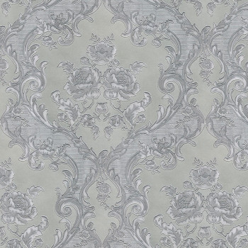 Vliestapete, grau-silber, Barockmuster, 20024, New Tekko, Emiliana Parati