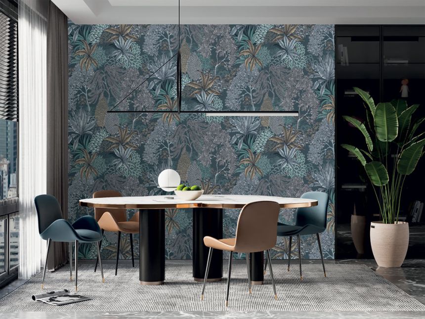 Vlies-Fototapete, blau, Blätter, FW4003-4, Feature Walls, Decoprint