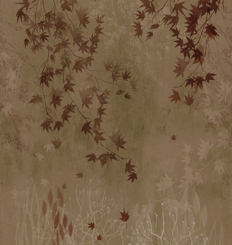 Vlies-Fototapete, braun, Zweige, Blätter, FW4026-2, Feature Walls, Decoprint