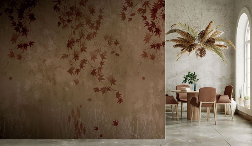 Vlies-Fototapete, braun, Zweige, Blätter, FW4026-2, Feature Walls, Decoprint