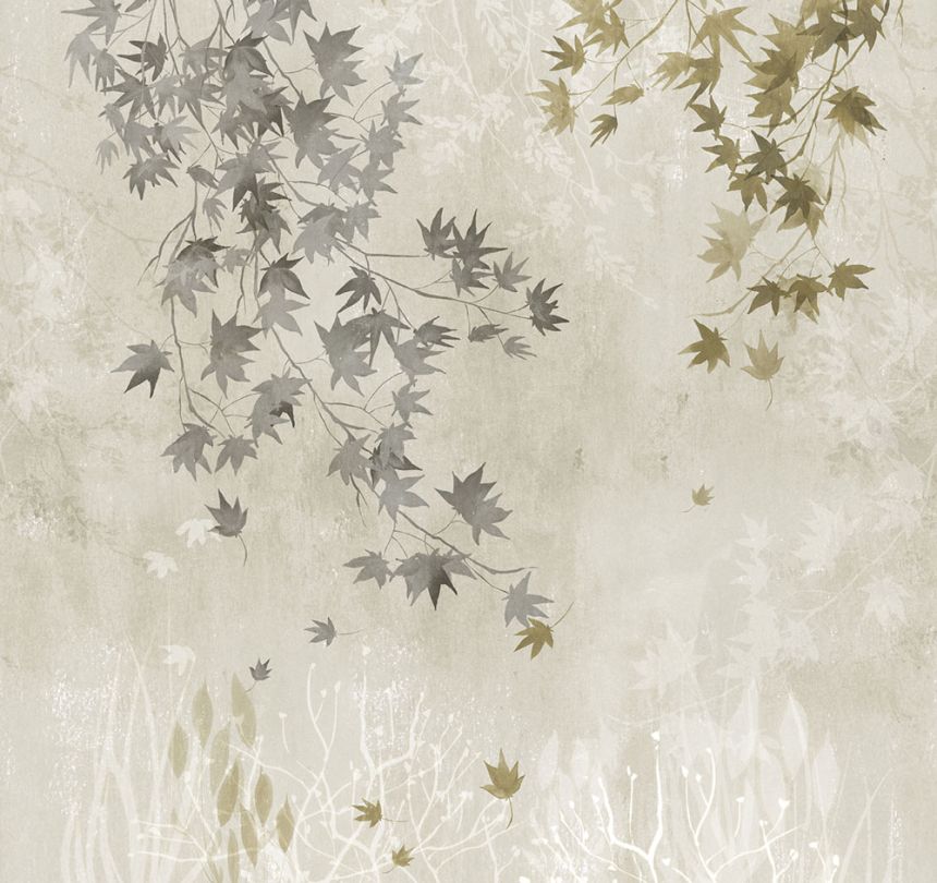 Vlies-Fototapete, grau, Zweige, Blätter, FW4026-3, Feature Walls, Decoprint