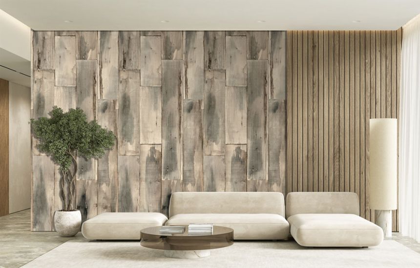 Vlies-Fototapete, grau-beige, Holz, FW4051-6, Feature Walls, Decoprint