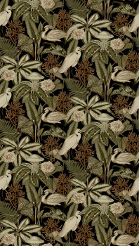 Vlies-Fototapete, schwarz, Vögel, Blätter, FW4061-1, Feature Walls, Decoprint