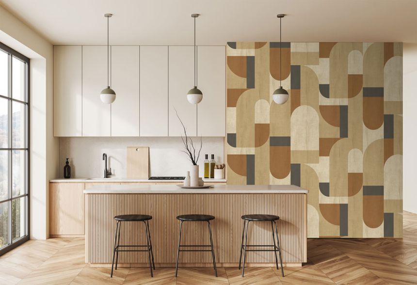 Geometrische Vlies-Fototapete, braun, FW4064-1, Feature Walls, Decoprint