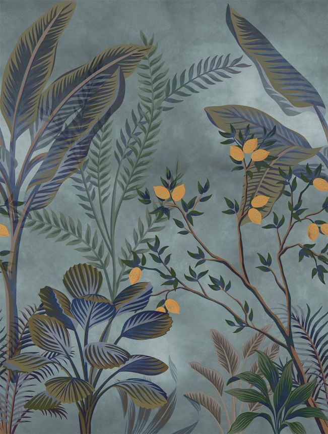 Vliesová fototapeta, blau, Blätter, FW4066-1, Feature Walls, Decoprint