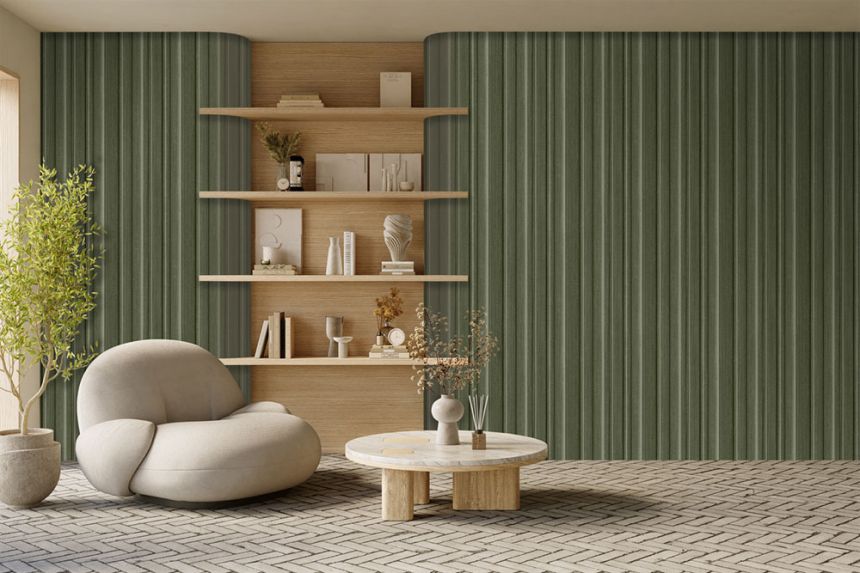 Vlies-Fototapete, 3D-Lamellen-Imitation, grün, FW4043-4, Feature Walls, Decoprint