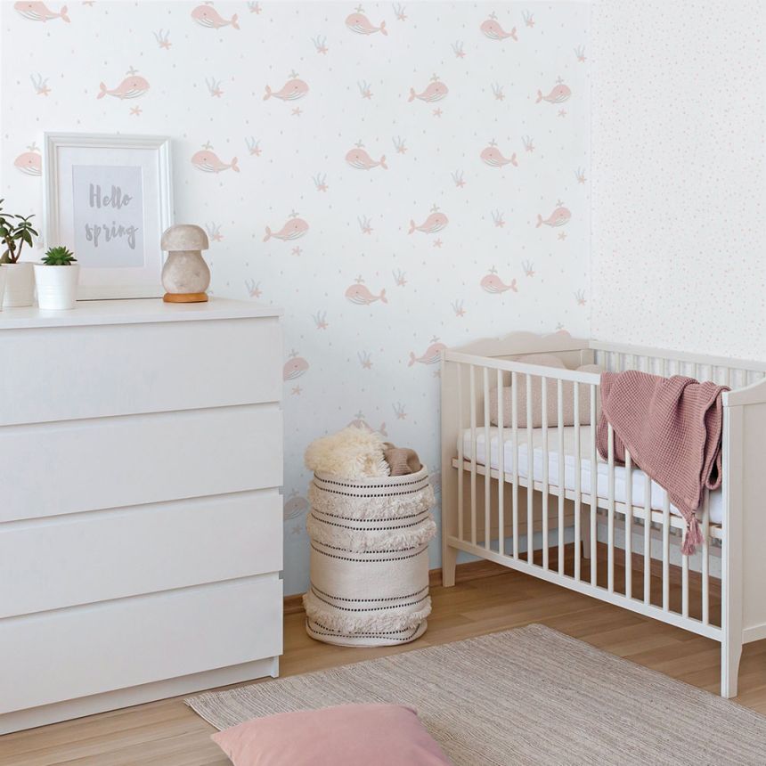 Kinder Vliestapete, rosa, Wale, 281-1, Enzo,  ICH Wallcoverings
