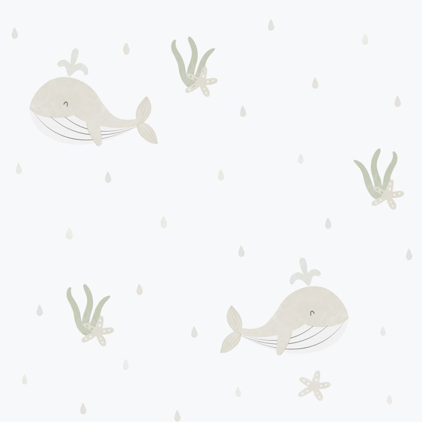 Kinder Vliestapete, grau-beige, Wale, 281-3, Enzo,  ICH Wallcoverings