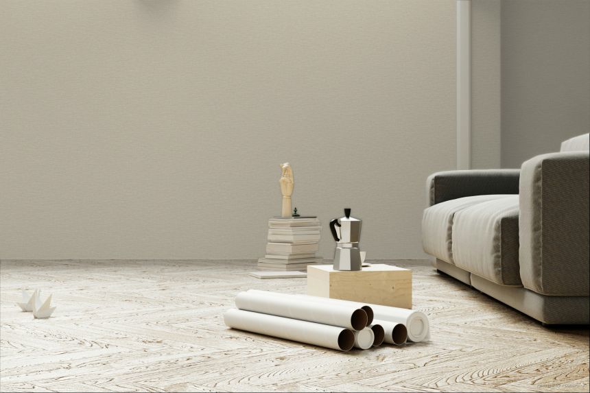 Vliestapete, grau-beige, Stoffimitat, TJ1108, Finest Selection, Vavex
