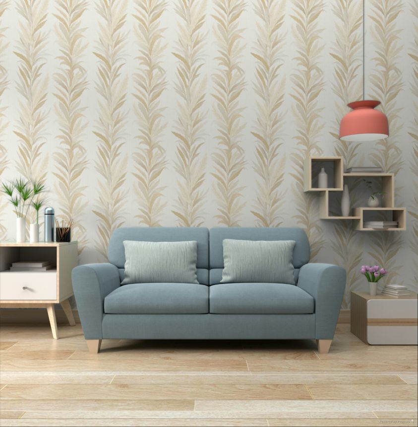 Tapete, creme-beige, Blätter, 35902, Ornamenta, Parato by Cristiana Masi
