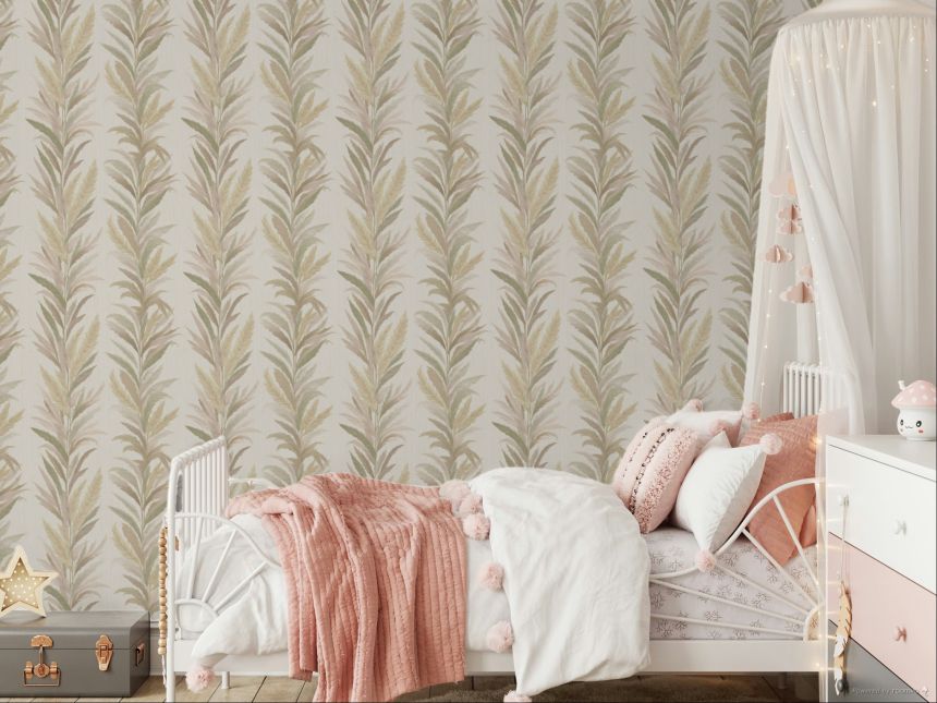 Tapete, beige-grün, Blätter, 35907, Ornamenta, Parato by Cristiana Masi