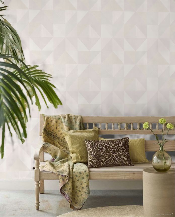 Geometrische Tapete, weiß-creme, 32410, Vitalis, Parato by Cristiana Masi