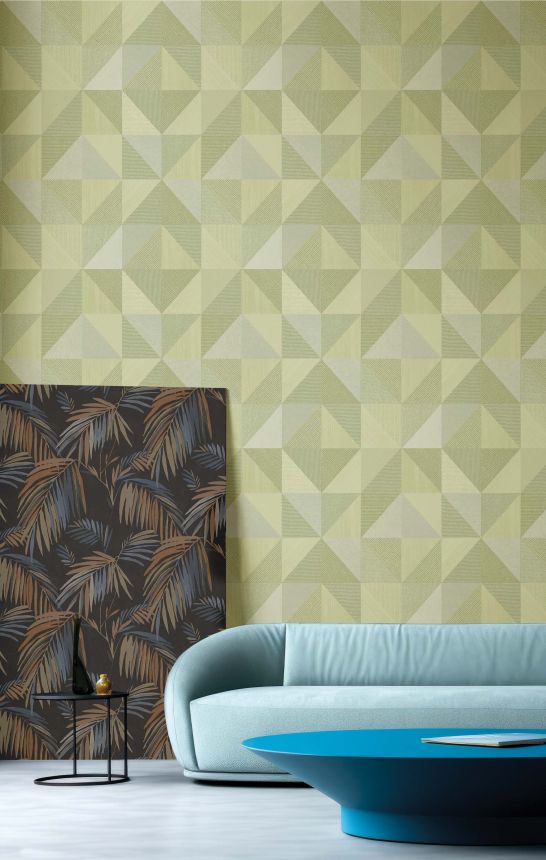 Geometrische Tapete, grün, 32415, Vitalis, Parato by Cristiana Masi