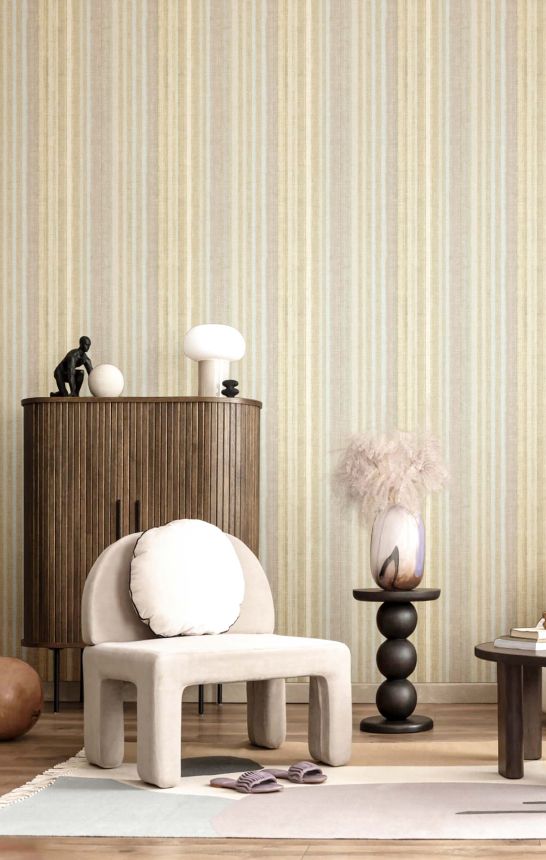 Tapete, beige-grün, Streifen, 32455, Vitalis, Parato by Cristiana Masi