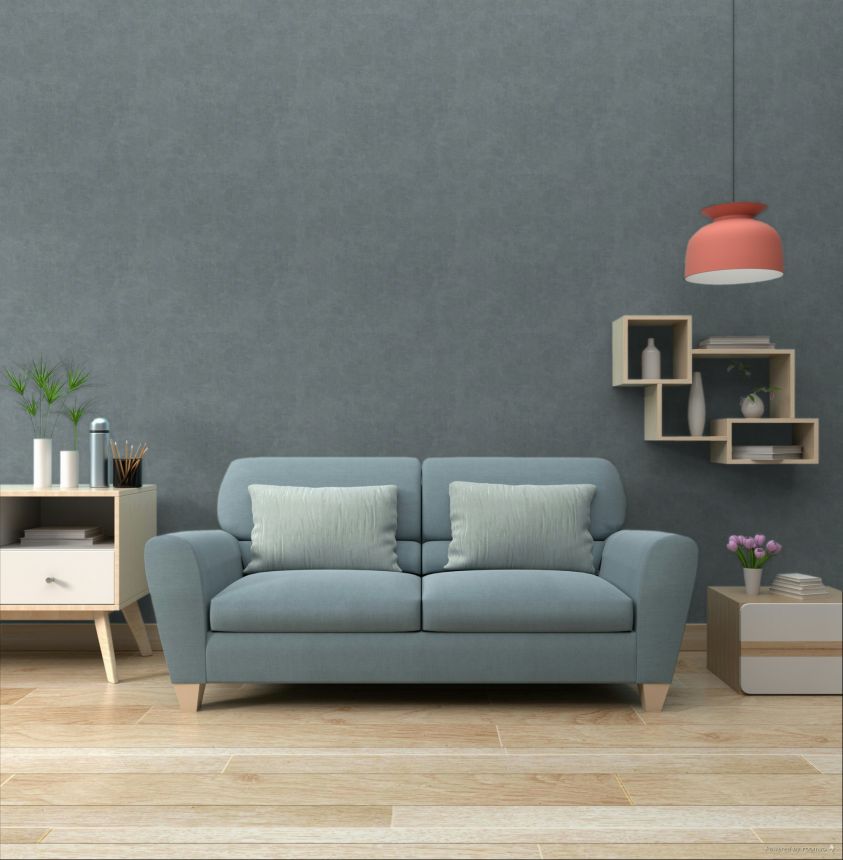 Tapete, blau, Stoffoptik, 32486, Vitalis, Parato by Cristiana Masi