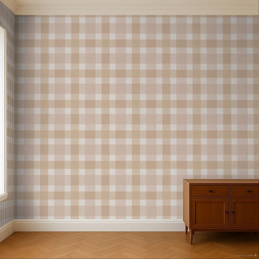 Tapete, beige-rosa, Stoffoptik, 38421, Top Stripes, Parato by Cristiana Masi