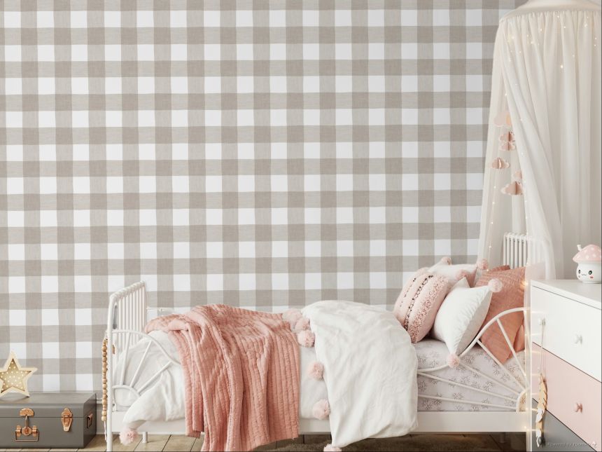 Tapete, grau-beige, Stoffoptik, 38431, Top Stripes, Parato by Cristiana Masi