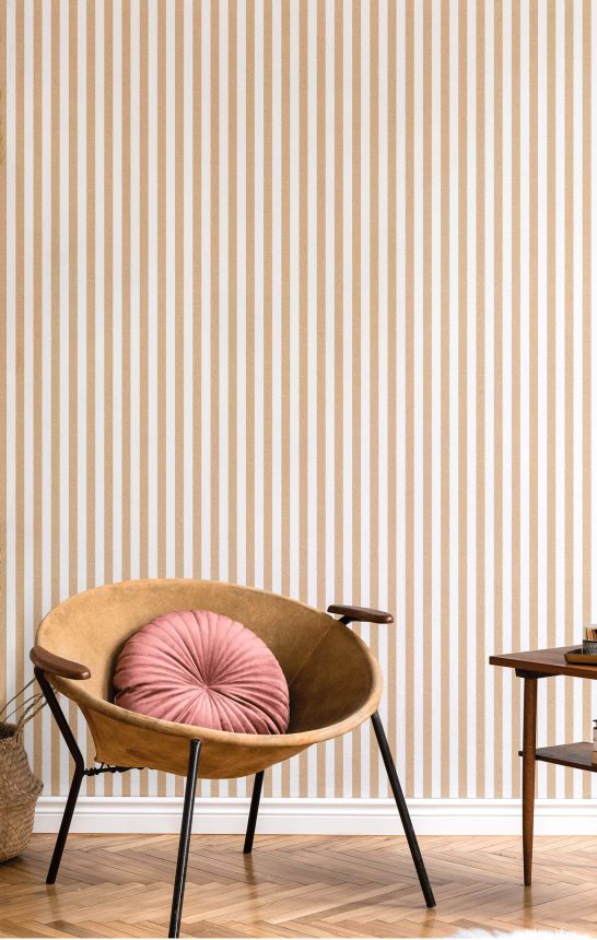 Tapete, ocker, Stoffoptik, Streifen, 38438, Top Stripes, Parato by Cristiana Masi