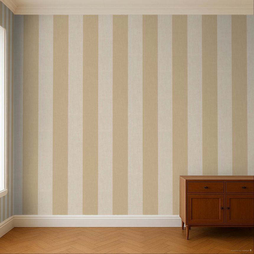 Tapete, braun-beige, Stoffoptik, Streifen, 38473, Top Stripes, Parato by Cristiana Masi