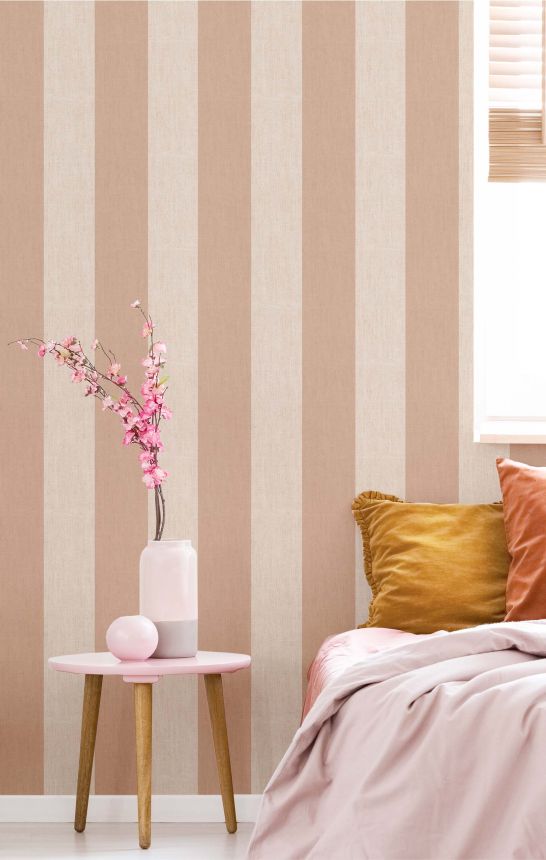 Tapete, braun, Stoffoptik, Streifen, 38478, Top Stripes, Parato by Cristiana Masi