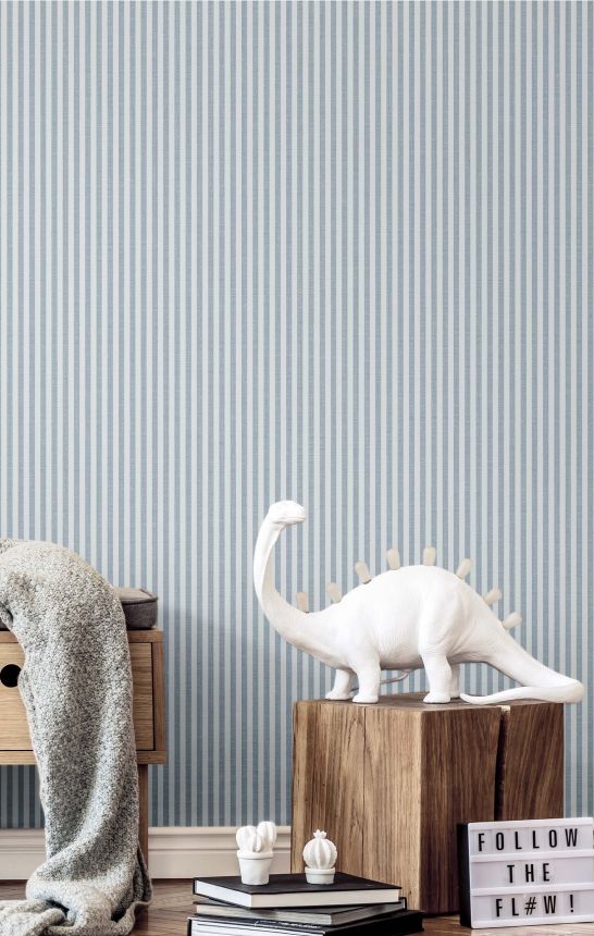 Tapete, grau-blau, Stoffoptik, Streifen, 38486, Top Stripes, Parato by Cristiana Masi