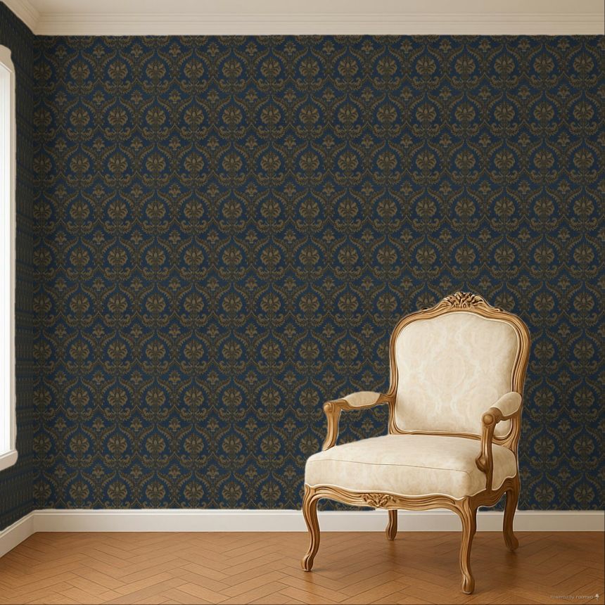 Vliestapete, blau-braun, Barockmuster, 23609, The Best Classic & Elegant, Cristiana Masi by Parato