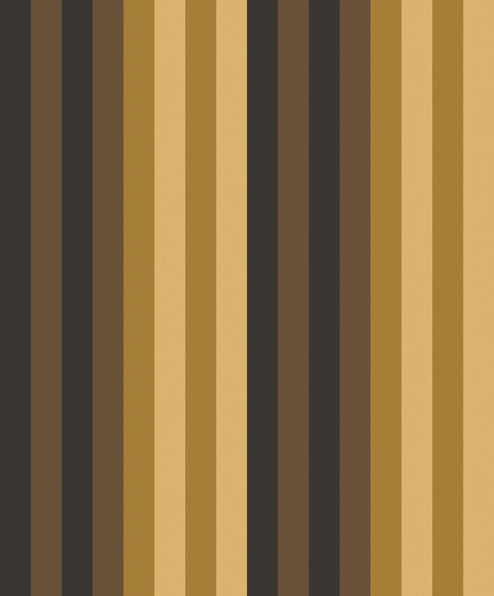 Vliestapete, braun-gold, geometrisch, Streifen, ROM502, Romance, Masureel