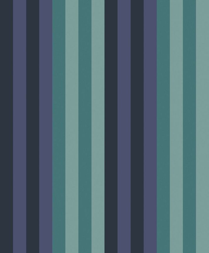 Vliestapete, grün-blau, geometrisch, Streifen, ROM503, Romance, Masureel