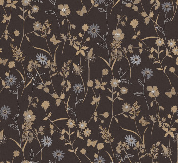 Tapete, schwarz, Blumen, ZON105, Amazone, Masureel