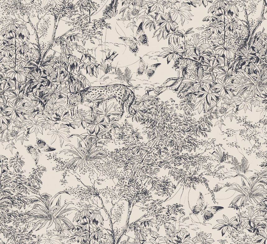 Tapete, beige-schwarz, Leopard, Natur, ZON202, Amazone, Masureel