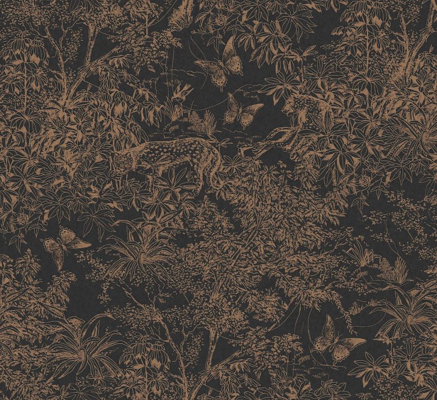 Tapete, schwarz-bronze, Leopard, Natur, ZON204, Amazone, Masureel