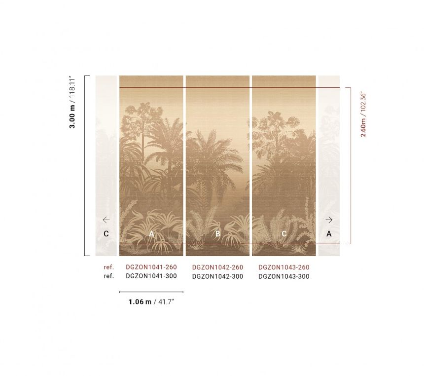 Fototapete, braun-beige, Palmen, DGZON1042-300, Amazone, Masureel