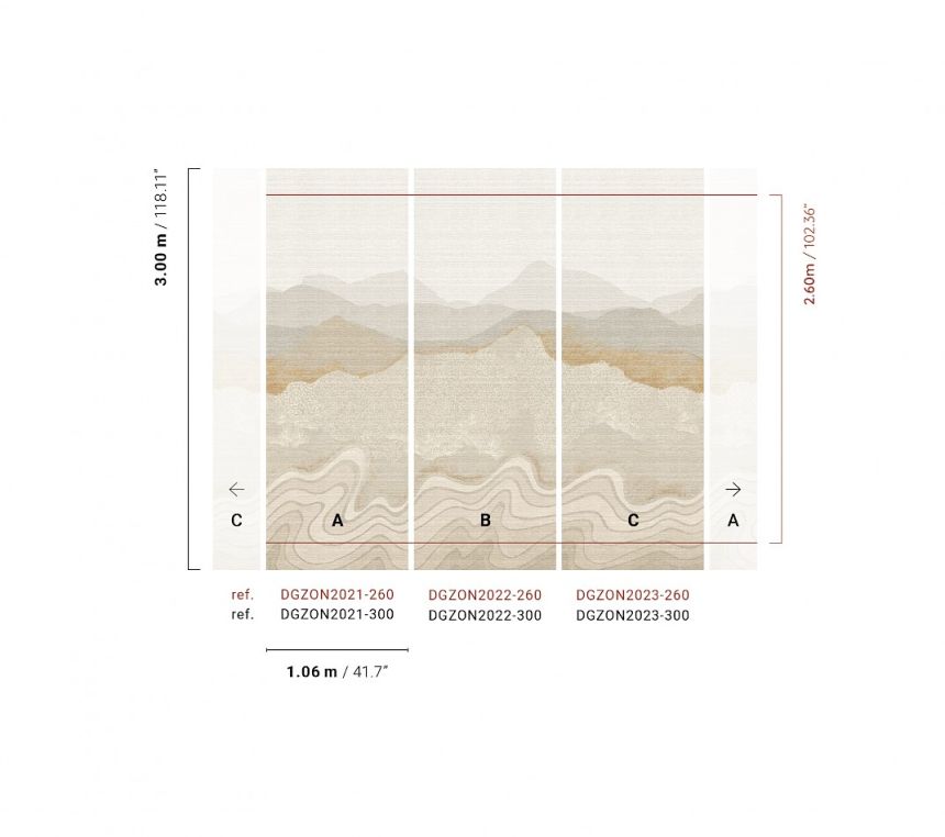 Bildtapete, grau-beige, Berglandschaft, DGZON2021-260, Amazone, Masureel
