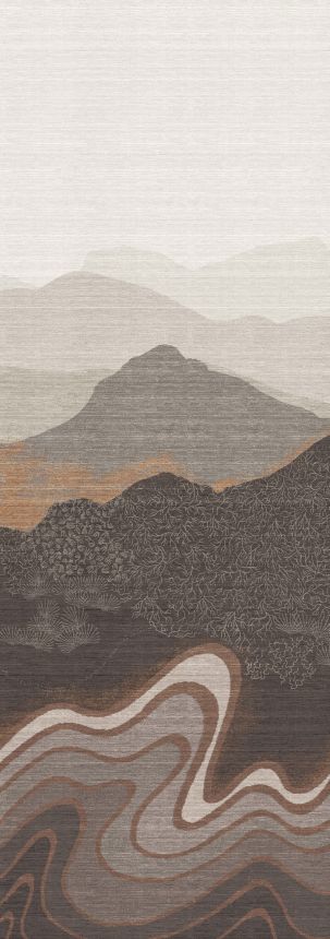 Bildtapete, grau-braun, Berglandschaft, DGZON2031-300, Amazone, Masureel