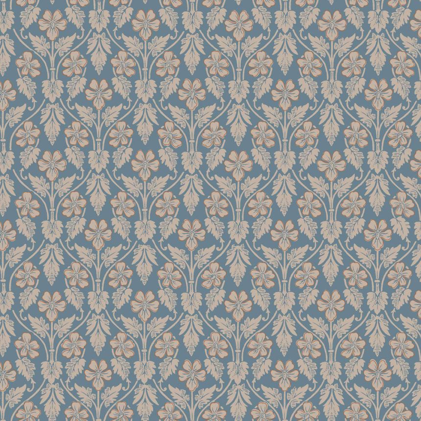 Blaue Tapete, Blumen, 4586, Icons, Borastapeter
