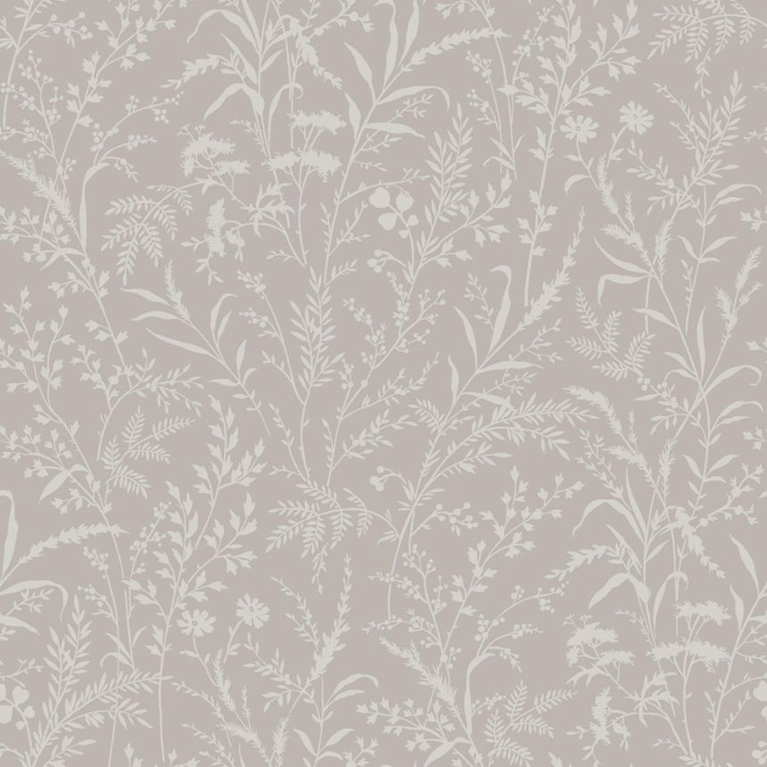 Tapete, grau-braun, Blumen, Gräser, 38738, Borosan Hem, Boråstapeter