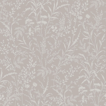 Tapete, grau-braun, Blumen, Gräser, 38738, Borosan Hem, Boråstapeter
