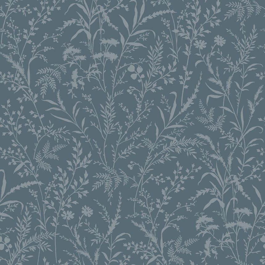 Tapete, blau, Blumen, Gräser, 38739, Borosan Hem, Boråstapeter