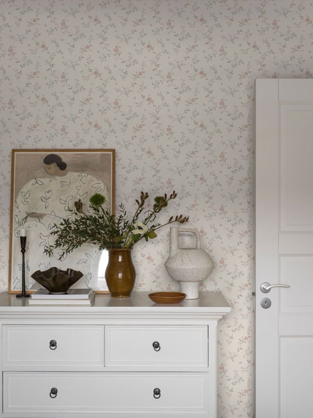 Tapete, cremefarben, Blumen, 38754, Borosan Hem, Boråstapeter