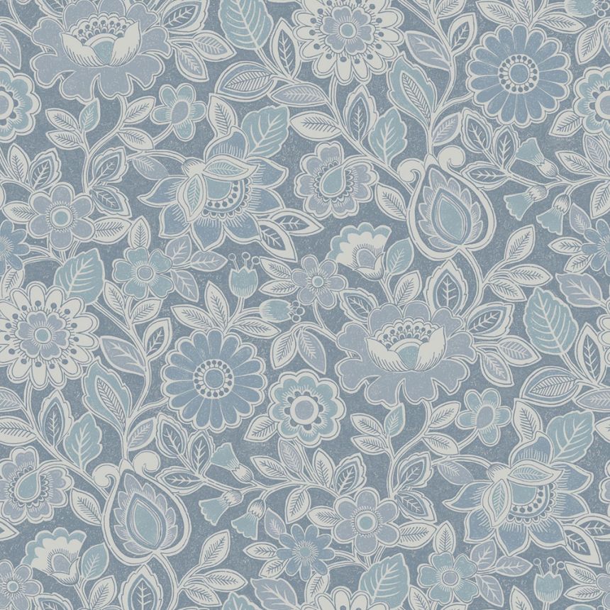 Tapete, blau, Blumen, 38760, Borosan Hem, Boråstapeter