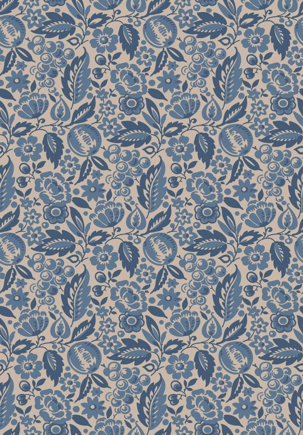 Tapete, blau, Blumen, 4817, New Heritage, Boråstapeter