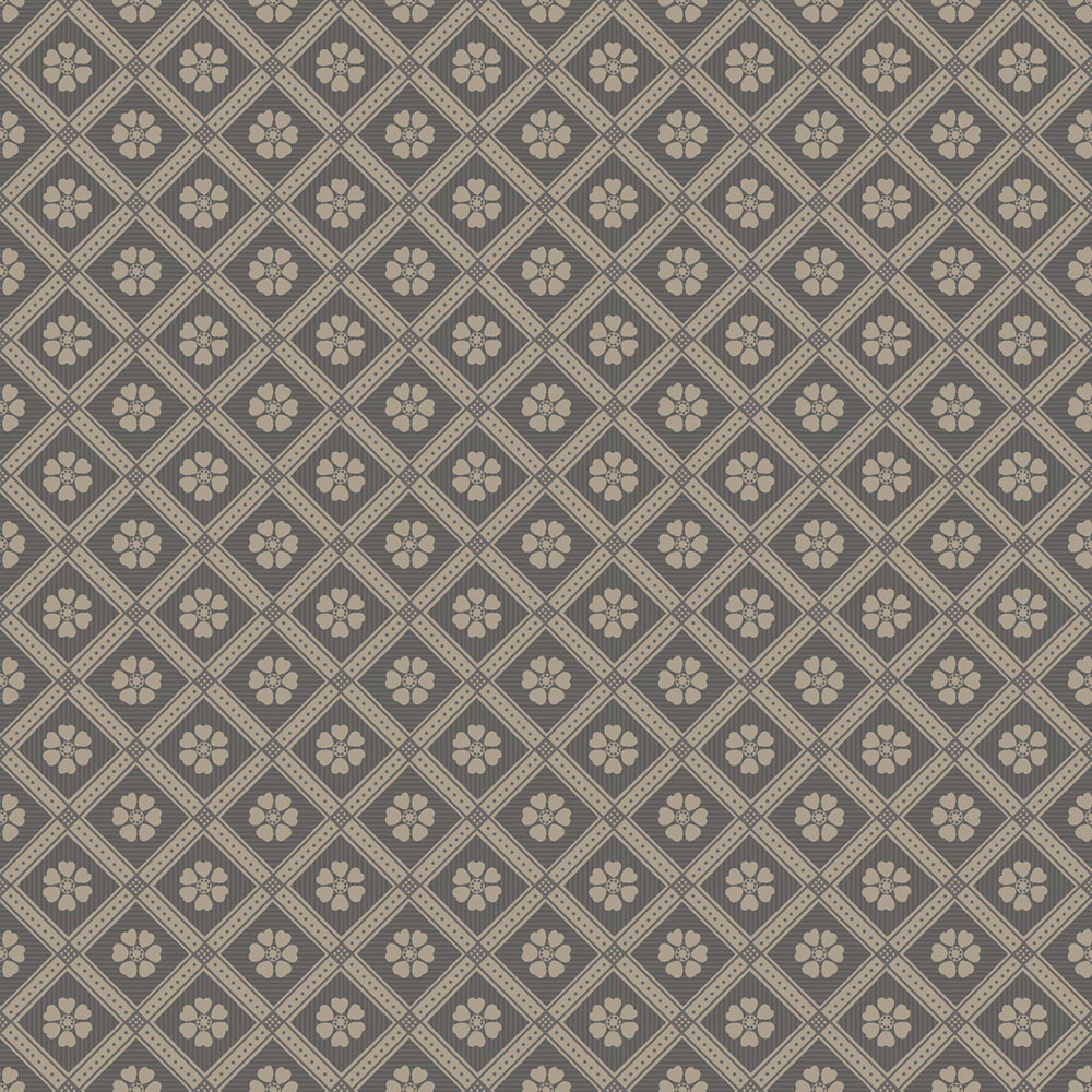 Tapete, grau-schwarz, Blumen, 4821, New Heritage, Boråstapeter