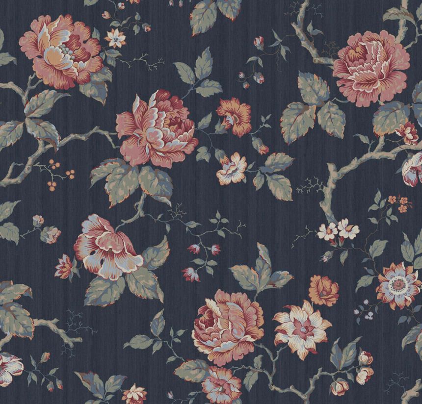 Tapete, blau, Blumen, 4825, New Heritage, Boråstapeter