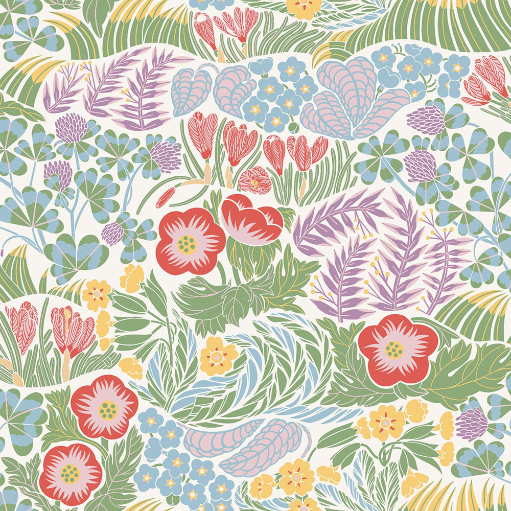 Tapete, weiß, Blumen, 4843, New Heritage, Boråstapeter