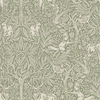 Grüne Tapete, Bäume, Blätter, Tiere, 2046, Icons, Borastapeter