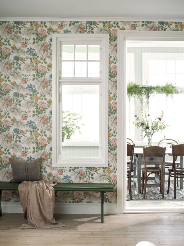 Tapete, cremefarben, Blumen, 7235, New Heritage, Boråstapeter