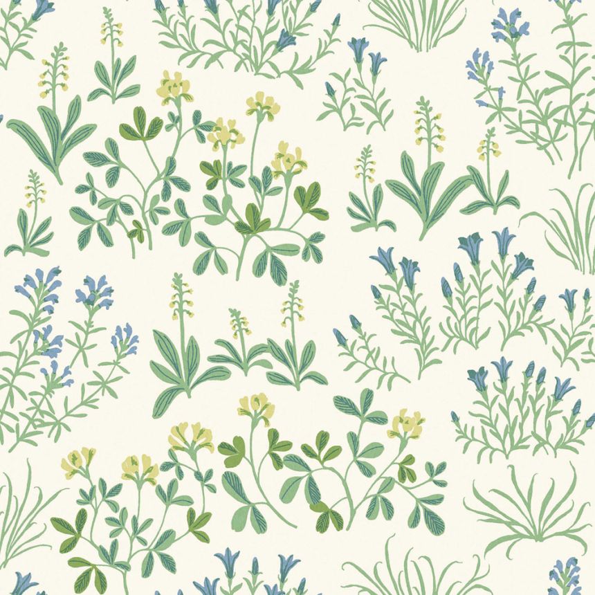 Tapete, weiß, Blumen, 5803, Nordic Folk, Borastapeter